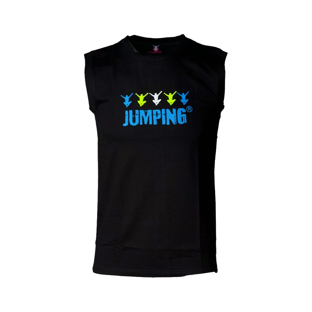 Men's black t-shirt without sleeves