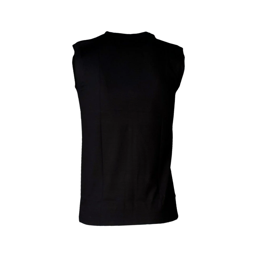 Men's black t-shirt without sleeves - Image 2