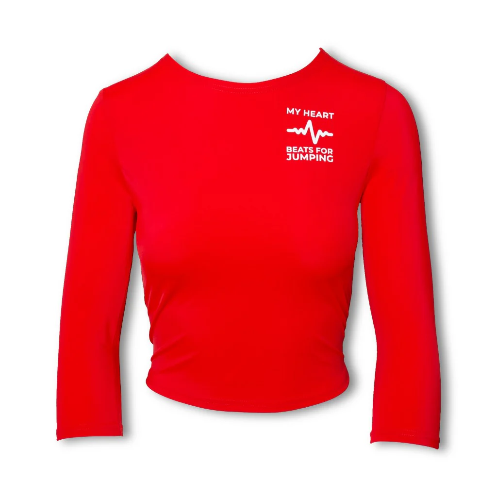 Red CROP TOP BEAT with long sleeves